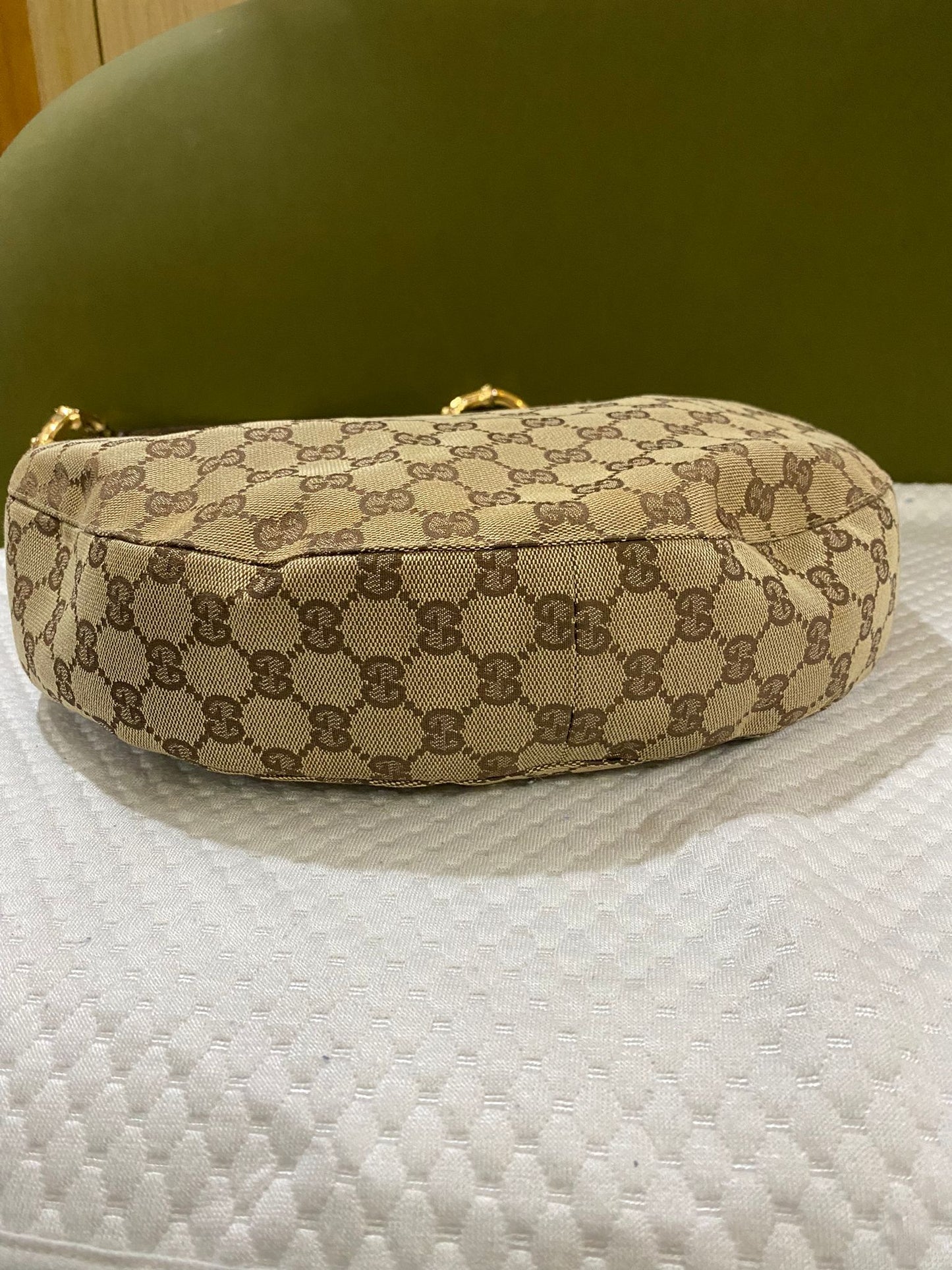 Gucci Amalfi Monogram Bamboo Hobo Shoulder Bag
