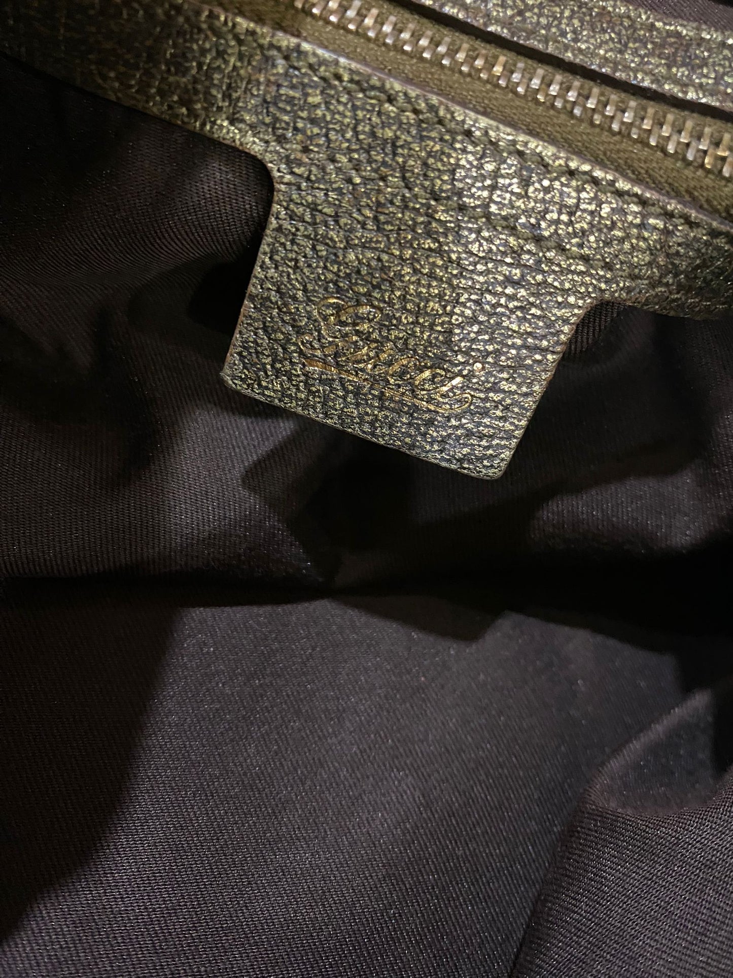 Gucci Amalfi Monogram Bamboo Hobo Shoulder Bag