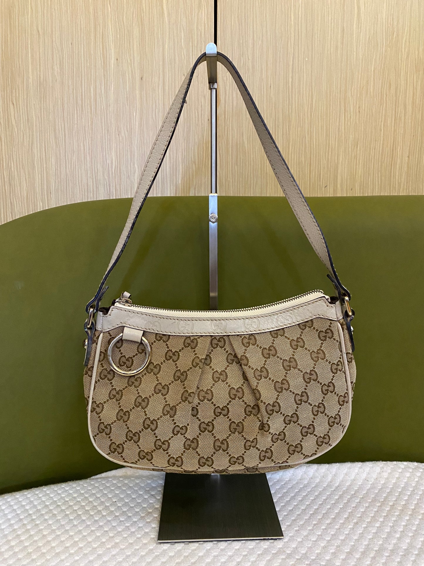 Gucci Sukey Monogram Mini Shoulder Bag in Cream/ Beige