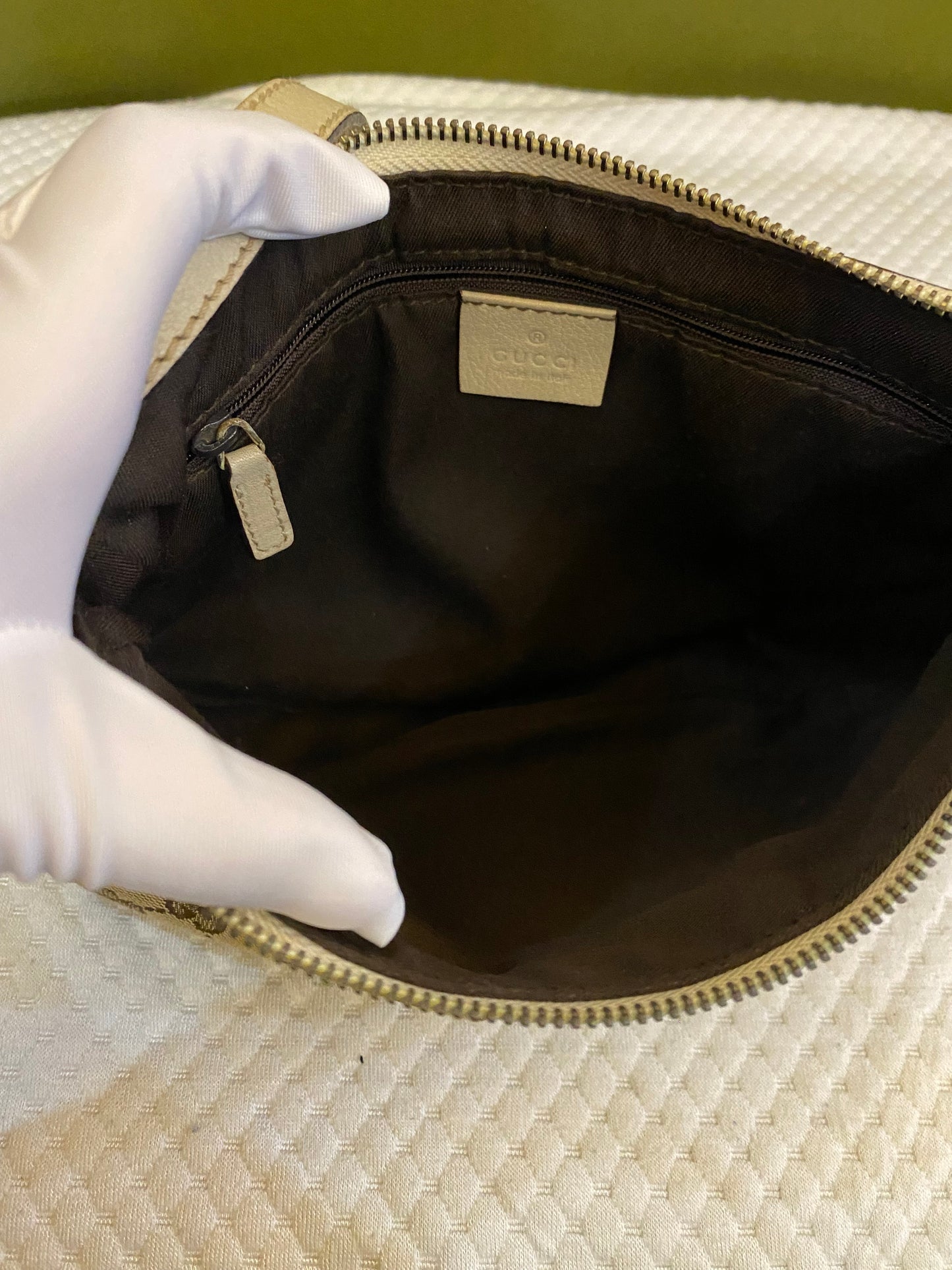 Gucci Sukey Monogram Mini Shoulder Bag in Cream/ Beige