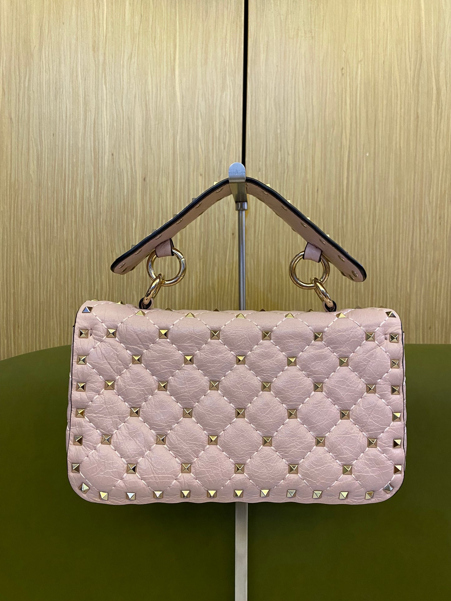 Valentino Baby Pink Rockstud Spike Handbag/ Crossbody Bag