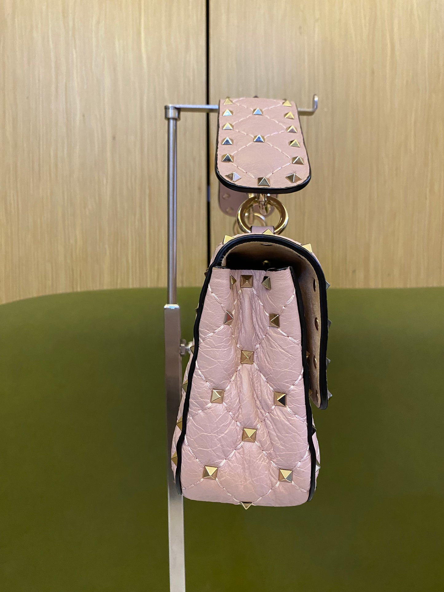Valentino Baby Pink Rockstud Spike Handbag/ Crossbody Bag