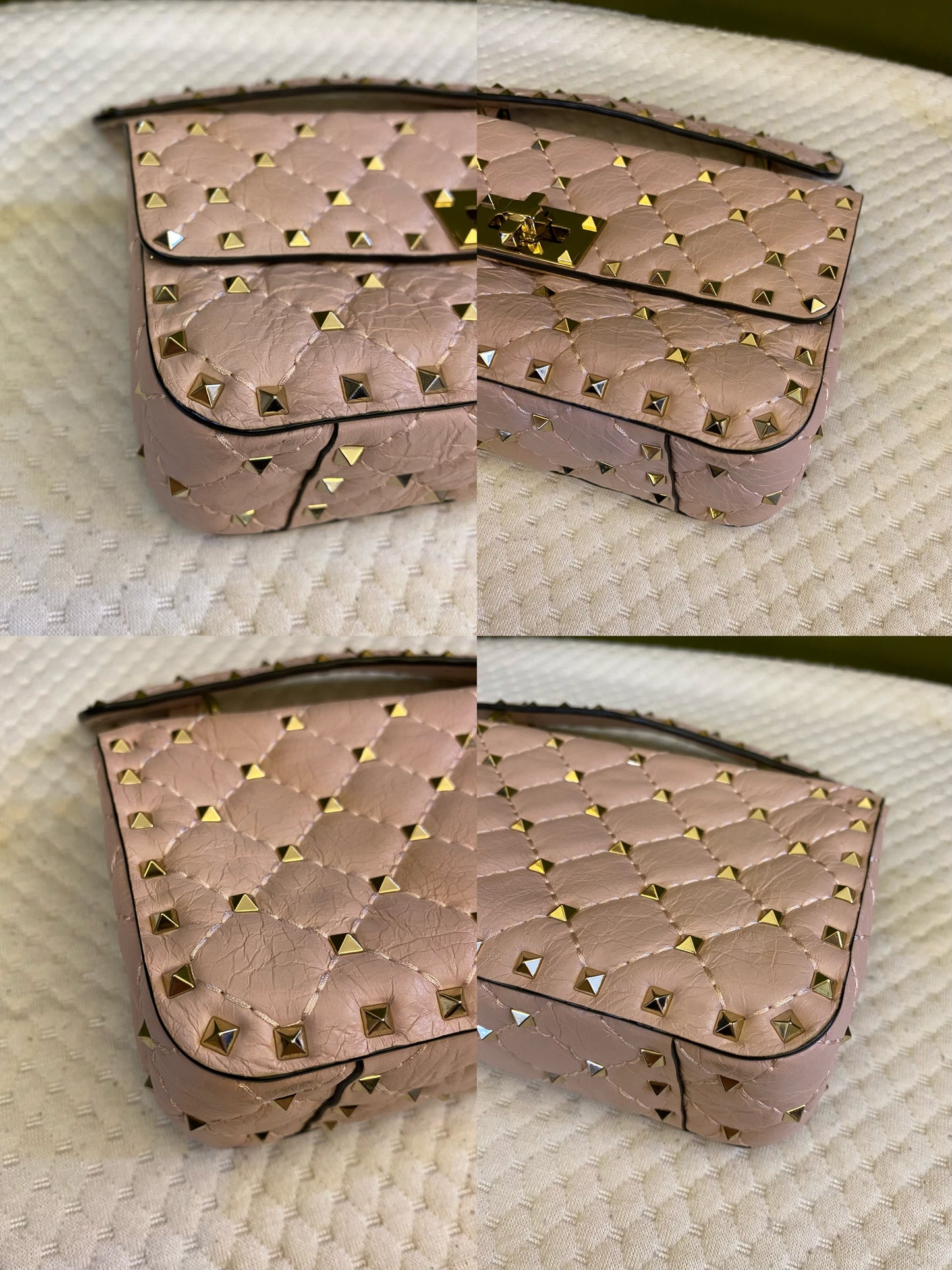 Valentino Baby Pink Rockstud Spike Handbag/ Crossbody Bag