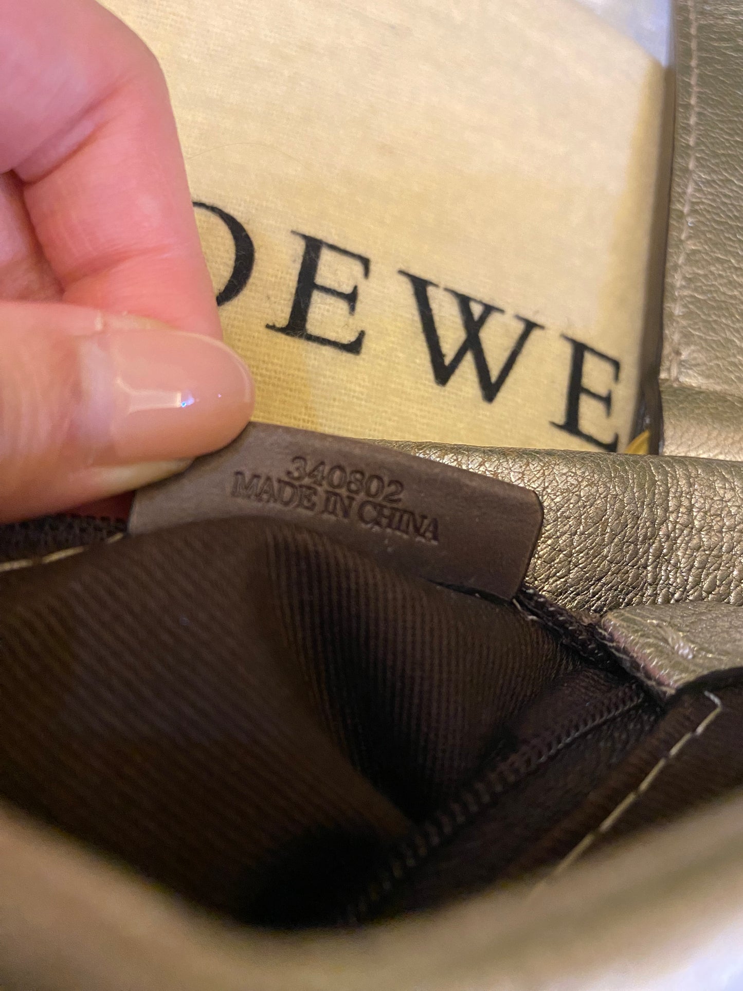 Loewe Paseo Anagram Gold Leather Shoulder Bag