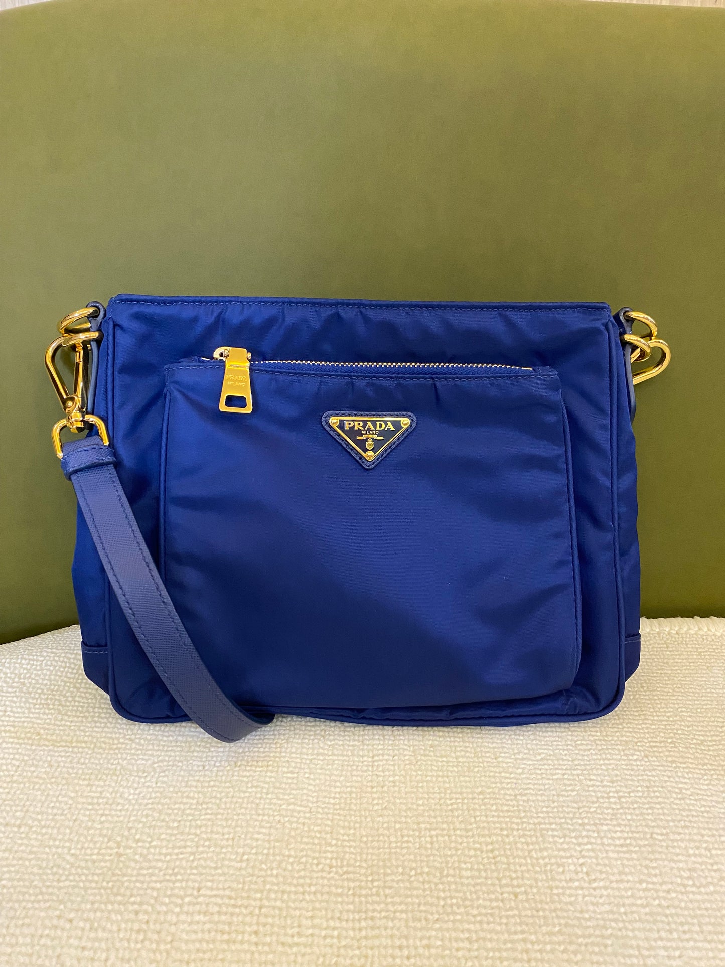 Prada Blue Nylon Crossbody Bag