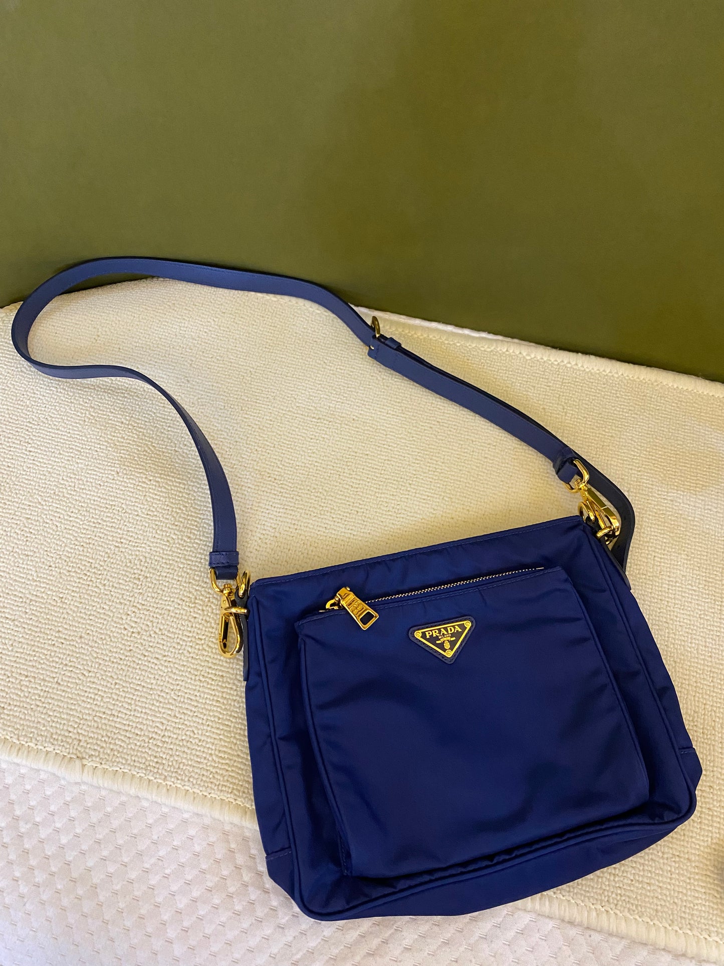 Prada Blue Nylon Crossbody Bag