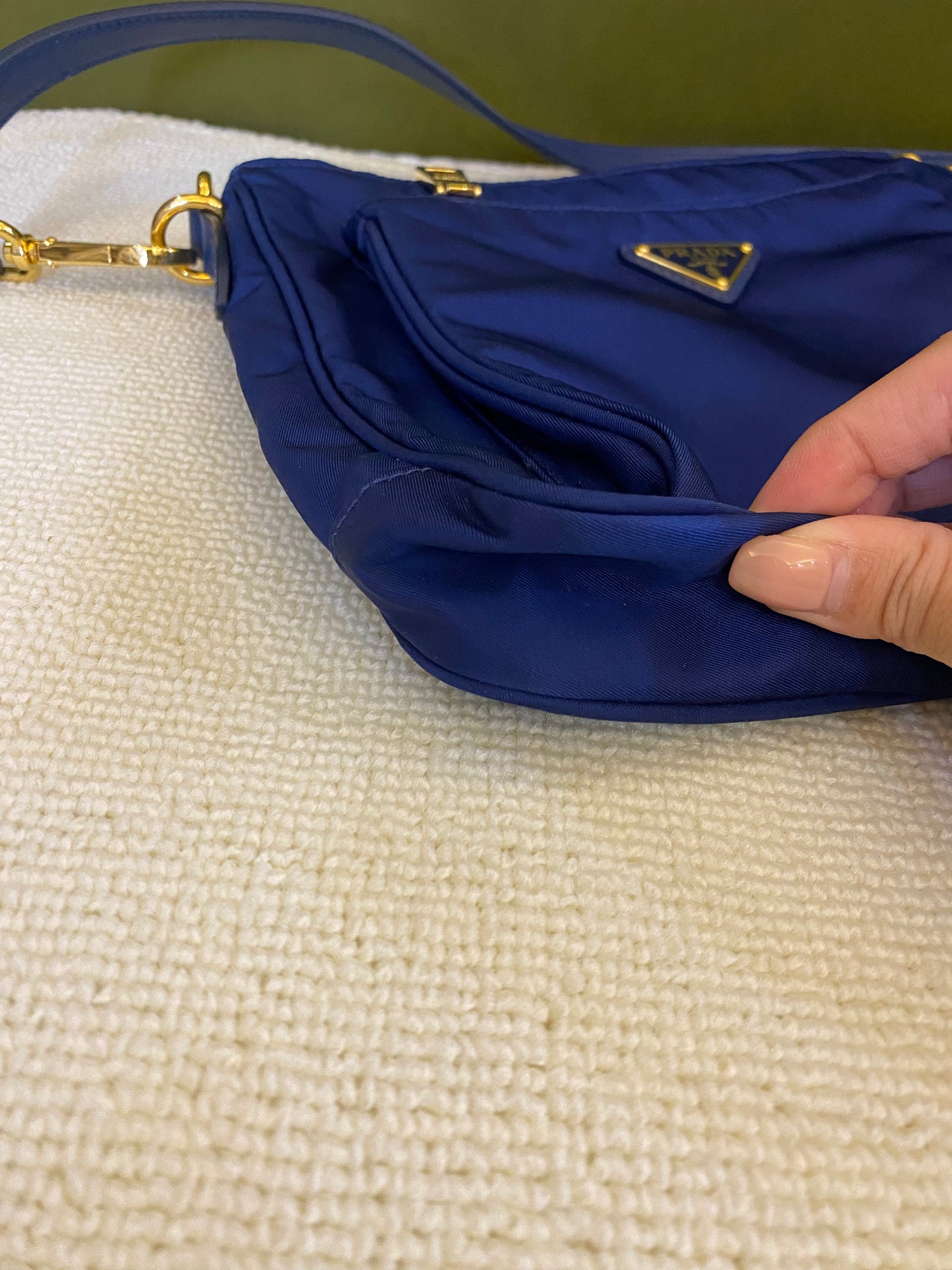 Prada Blue Nylon Crossbody Bag
