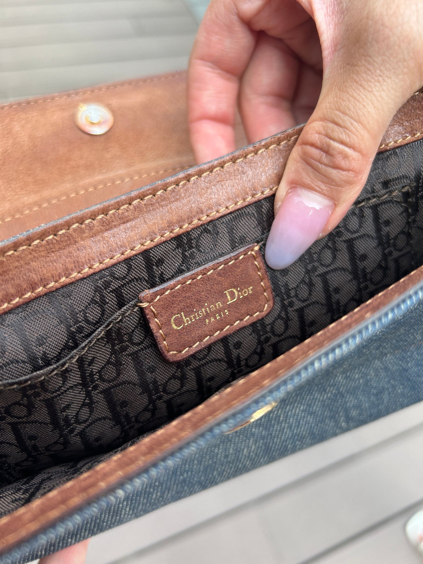 Dior denim columbus pochette
