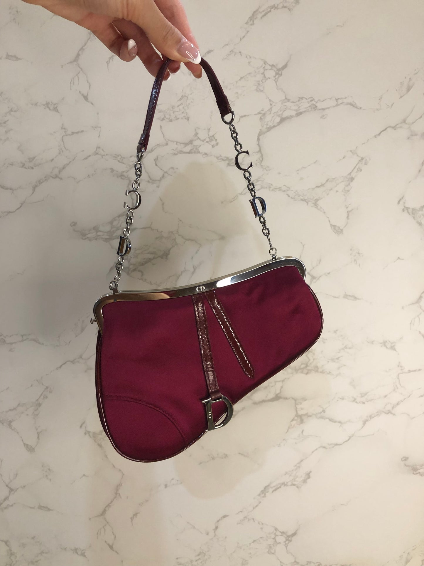Dior mini silk saddle