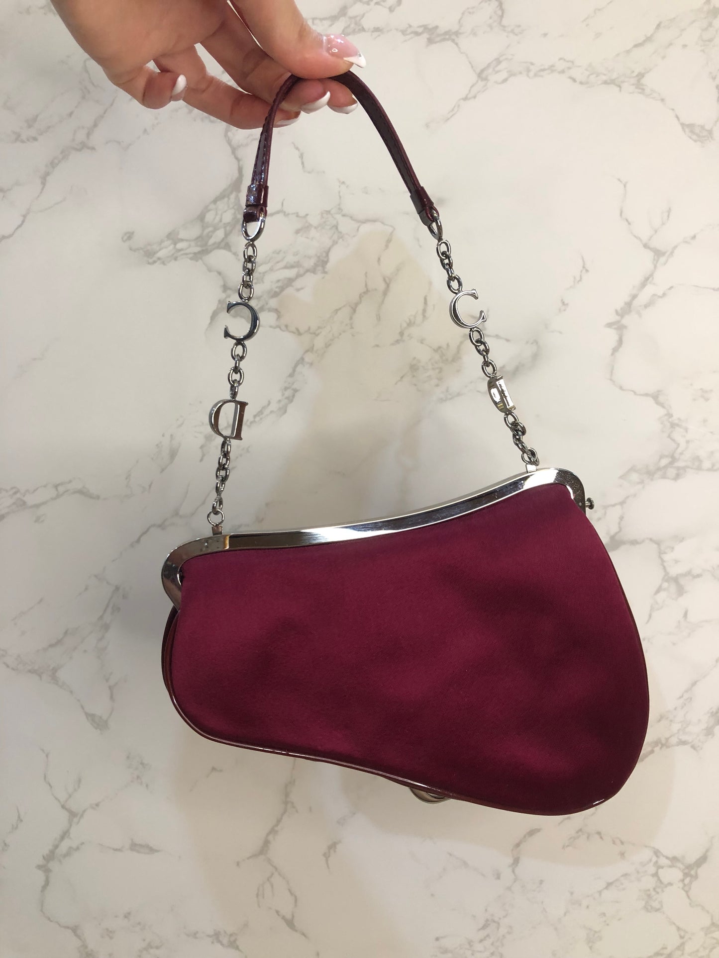 Dior mini silk saddle
