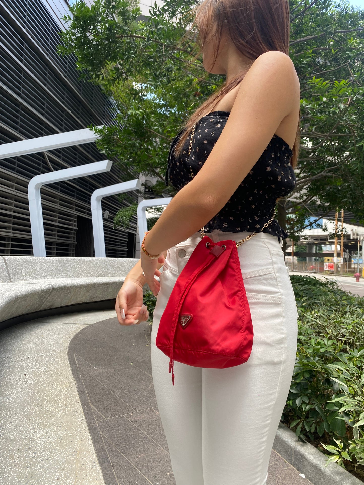 Prada mini bucket bag