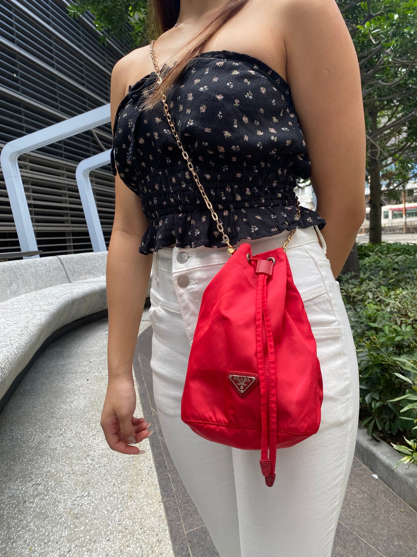 Prada mini bucket bag