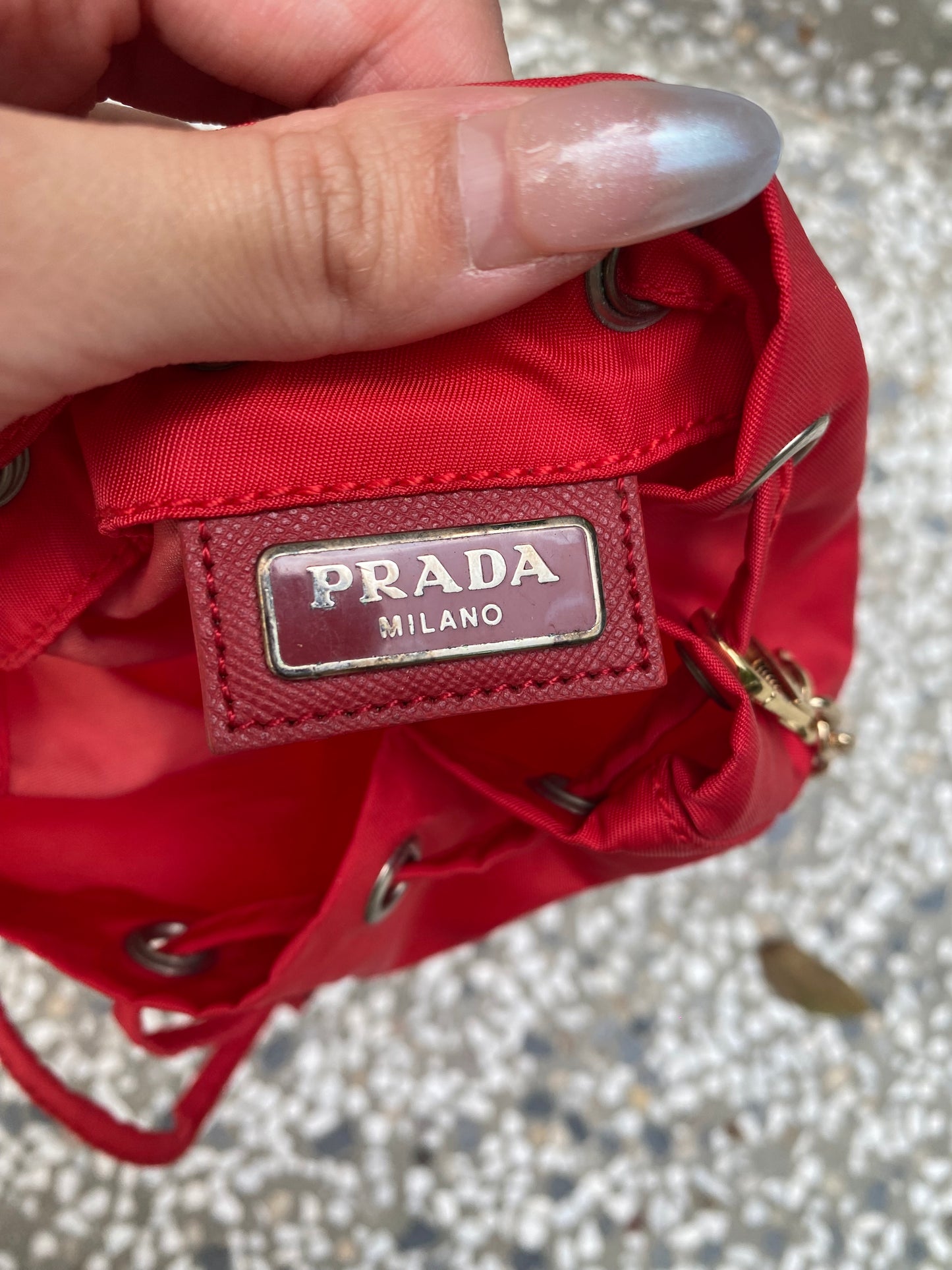 Prada mini bucket bag