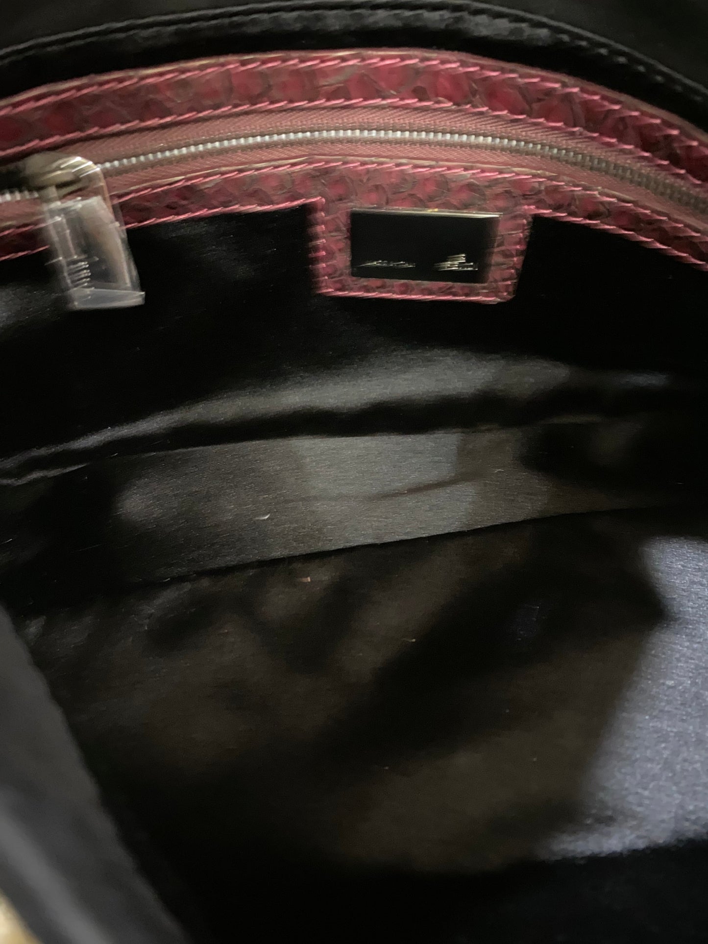 Fendi Vintage Beaded and Embroidery Suede Baguette Bag with Python