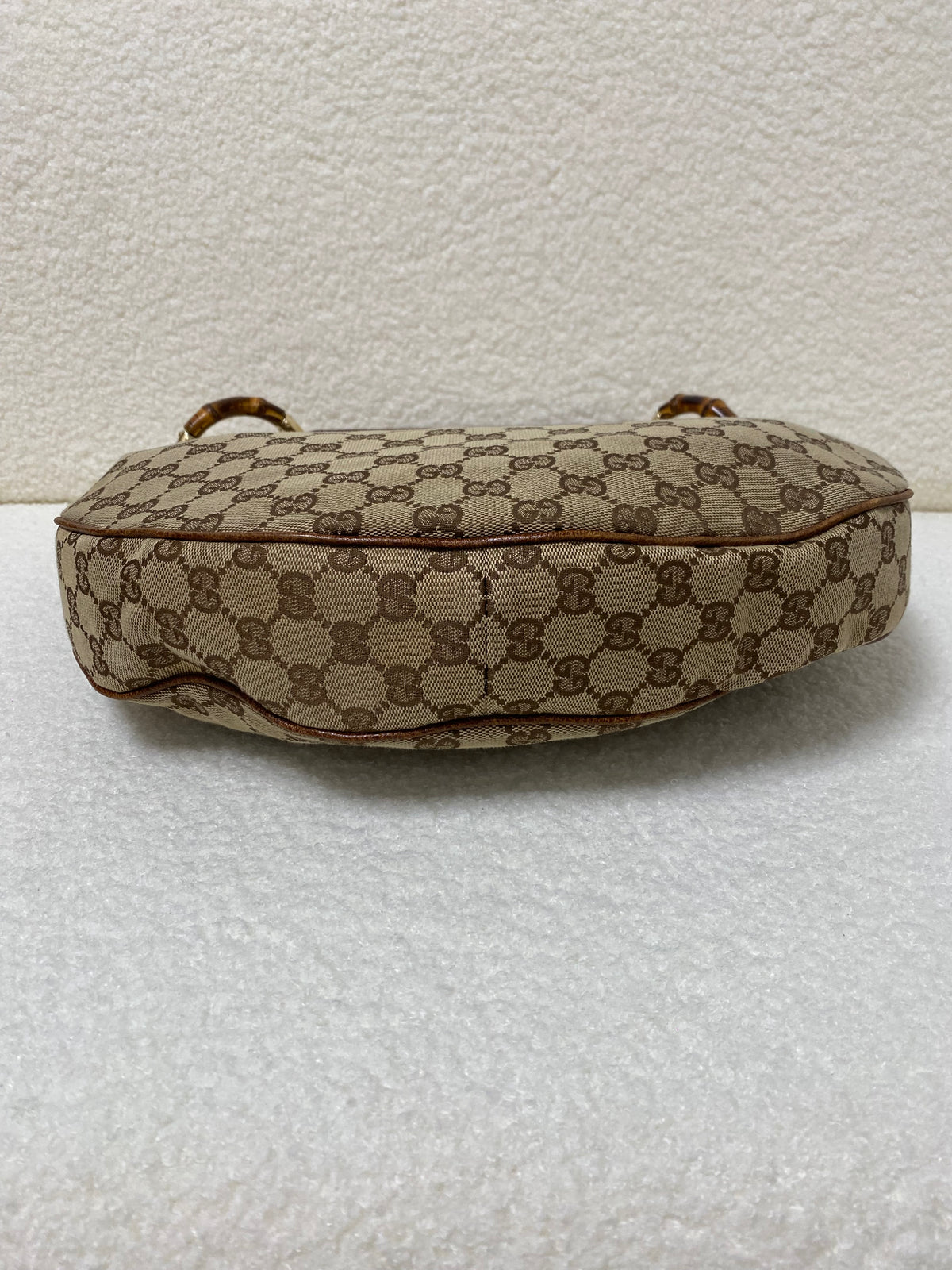 Gucci GG Canvas and Leather Medium Bamboo Ring Hobo