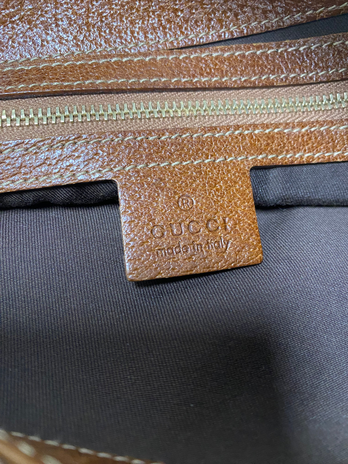 Gucci GG Canvas and Leather Medium Bamboo Ring Hobo
