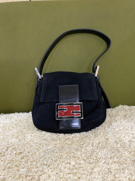 Fendi Vintage Mini Suede Baguette Bag