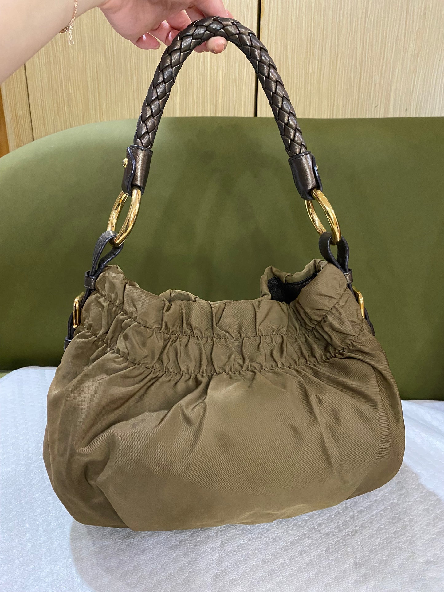 Prada Tessuto Nylon Green Handbag