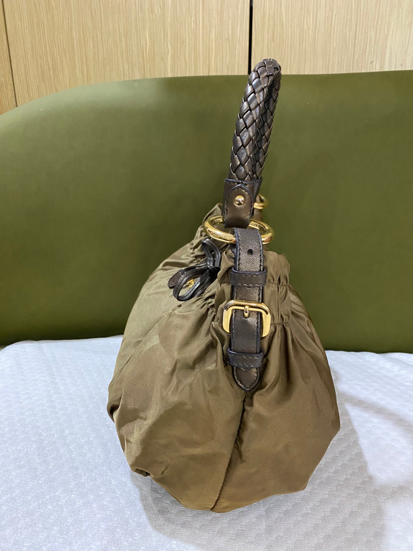 Prada Tessuto Nylon Green Handbag