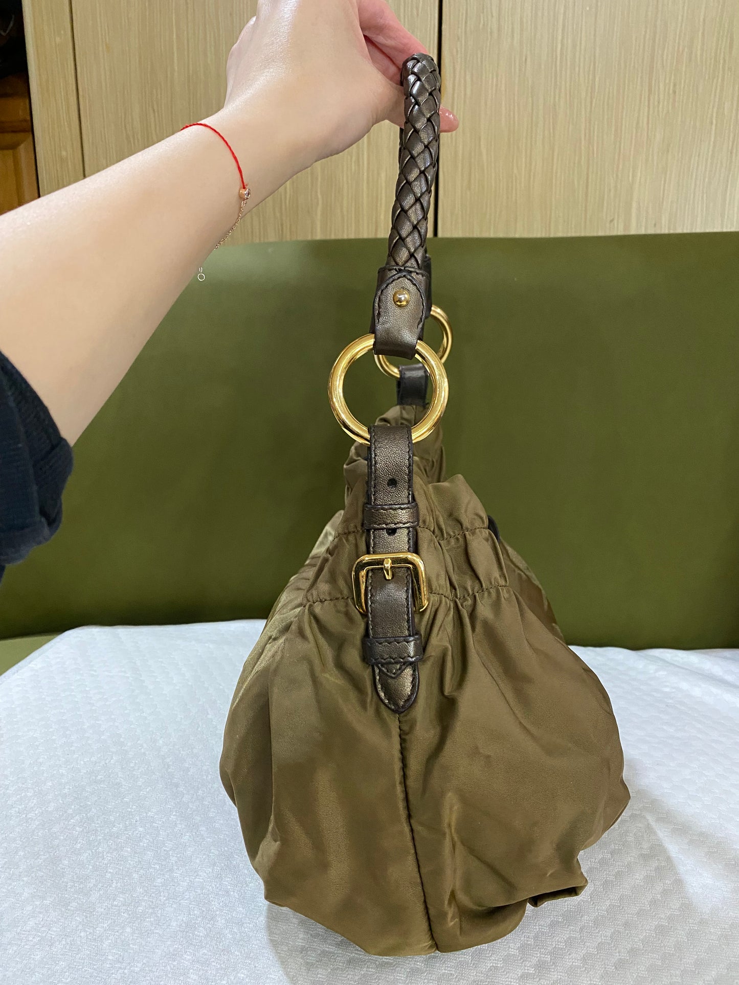 Prada Tessuto Nylon Green Handbag