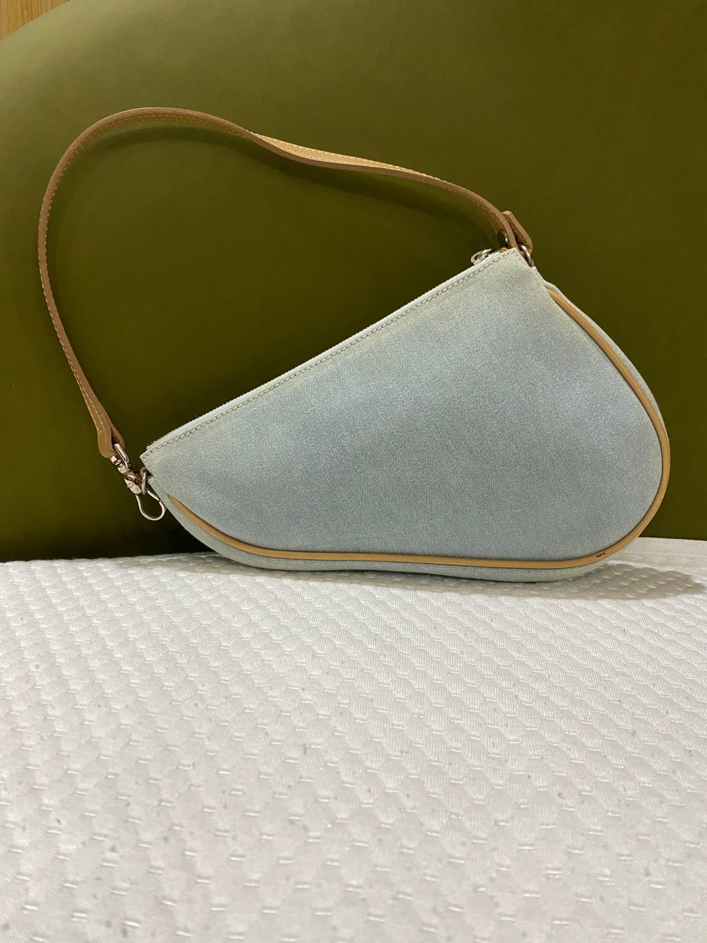 Dior mini light denim saddle