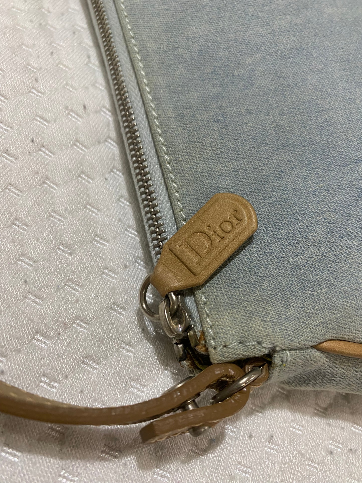 Dior mini light denim saddle