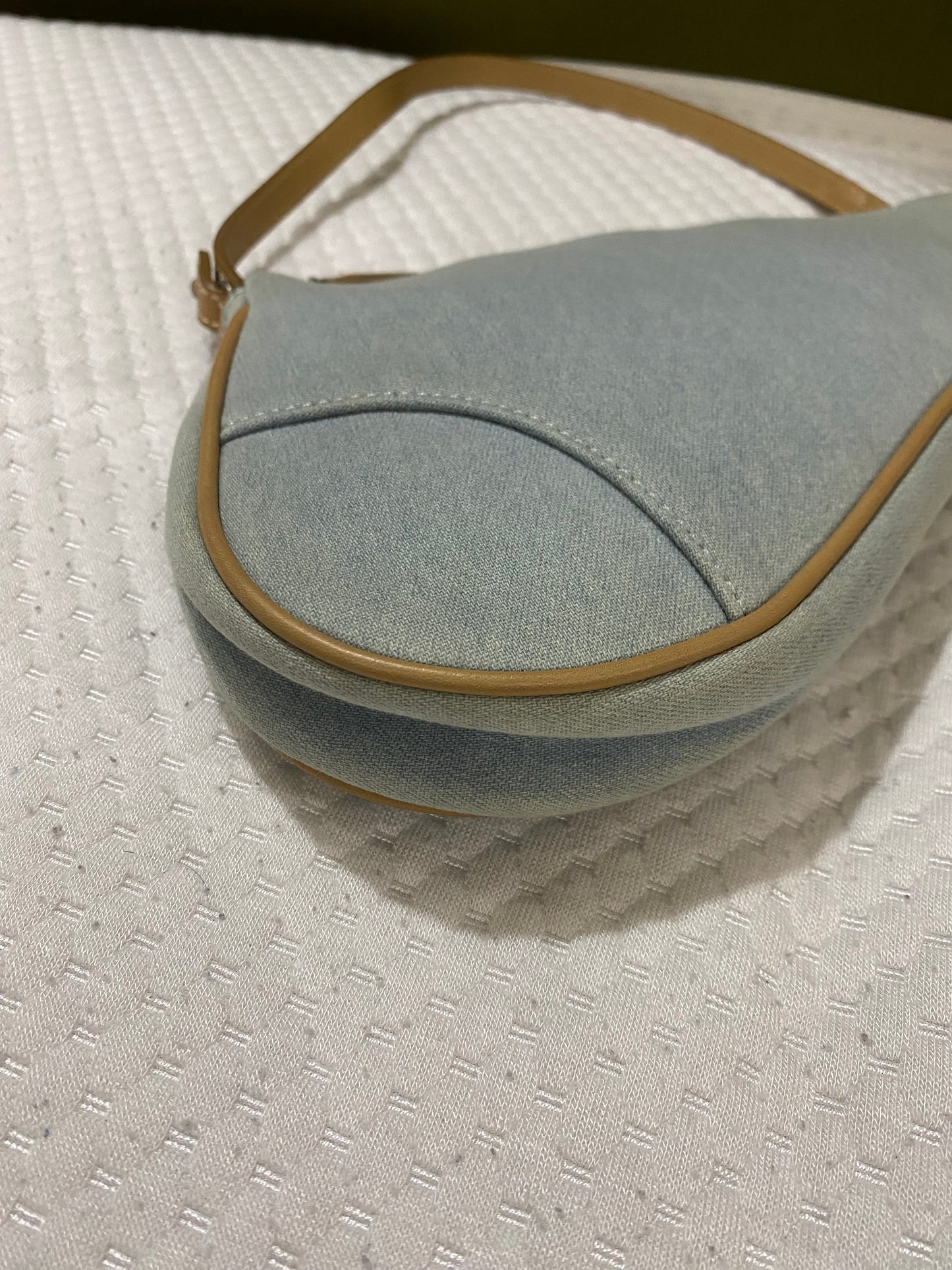 Dior mini light denim saddle