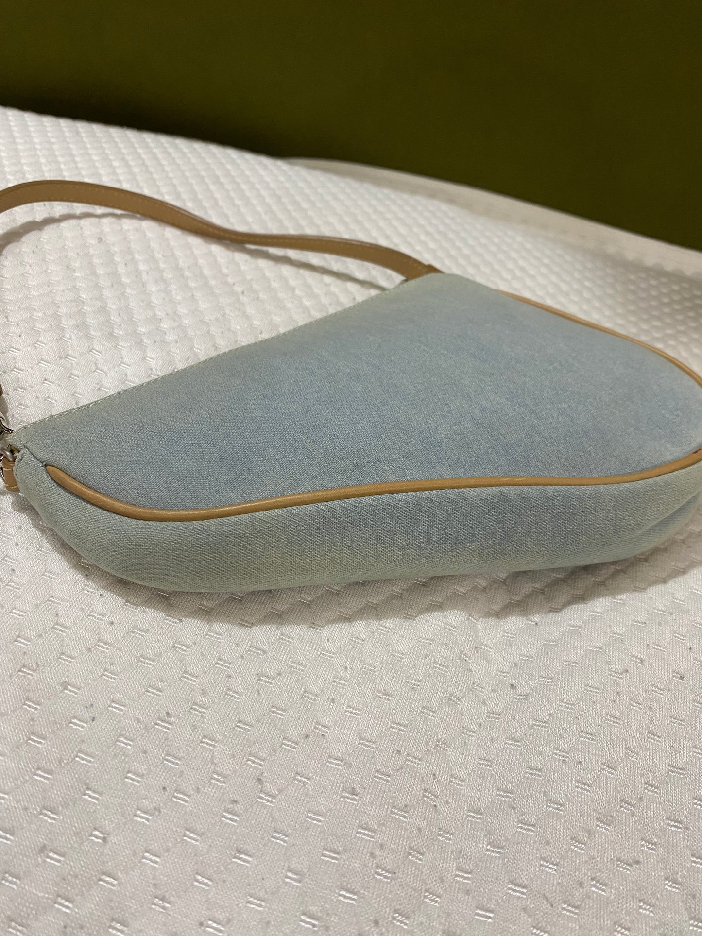 Dior mini light denim saddle