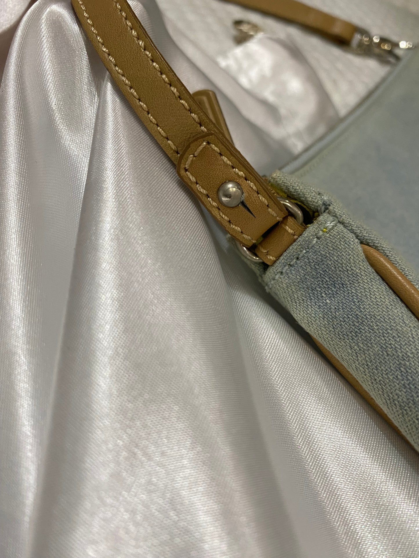 Dior mini light denim saddle