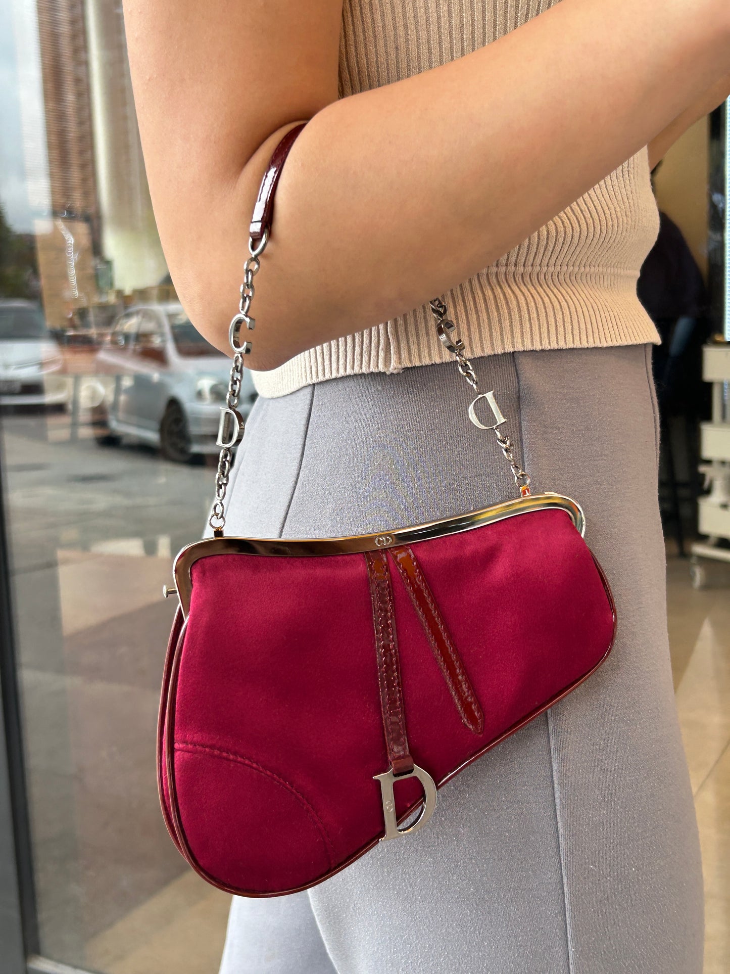 Dior mini silk saddle