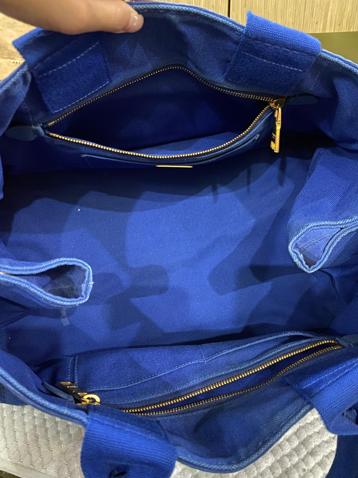 Prada Canapa Canvas Tote in blue