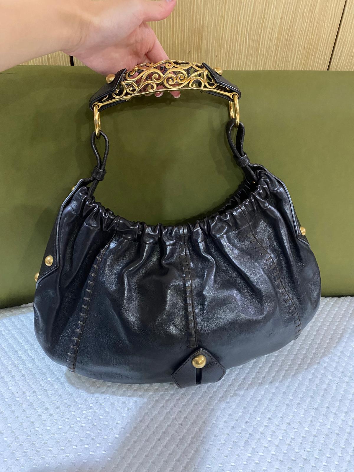Yves Saint Laurent Rive Gauche Mombasa Vincennes bag in dark brown