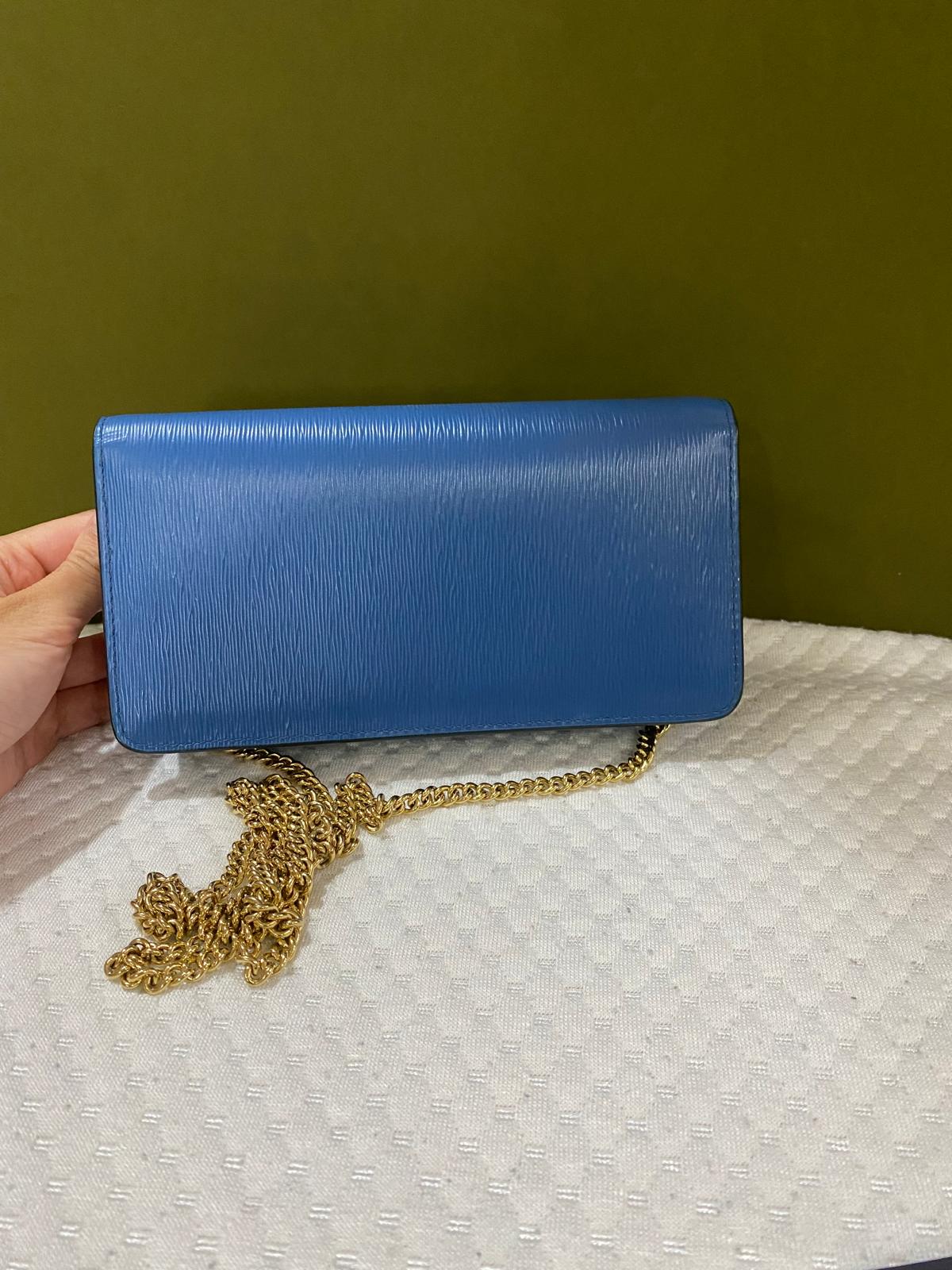 Prada Nero Vitello Move leather crossbody bag/ wallet on chain