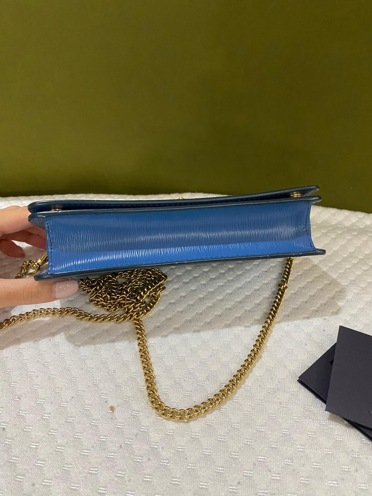 Prada Nero Vitello Move leather crossbody bag/ wallet on chain