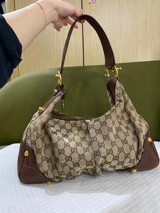 Gucci GG Monogram Jockey Hobo Shoulder bag