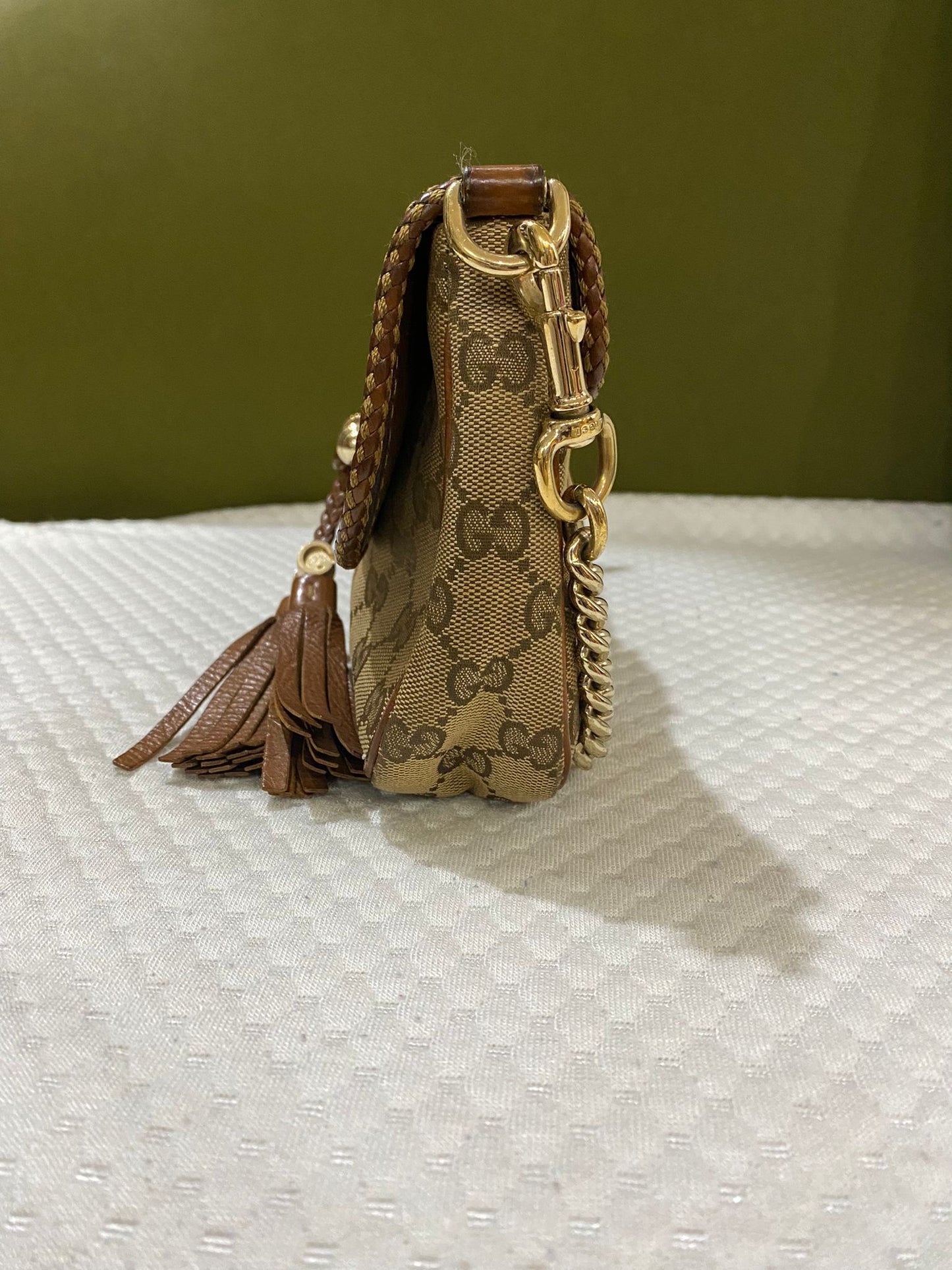 Gucci Marrakech convertible evening bag in leather and GG monogram canvas