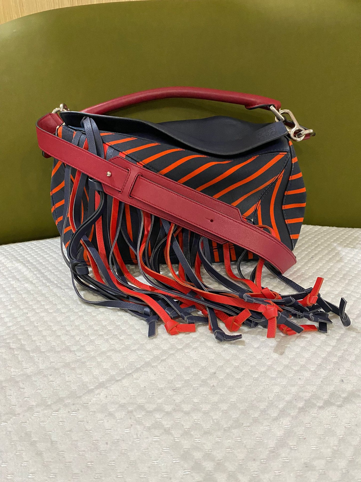 Loewe Striped Fringe Puzzle Bag Limited Edition