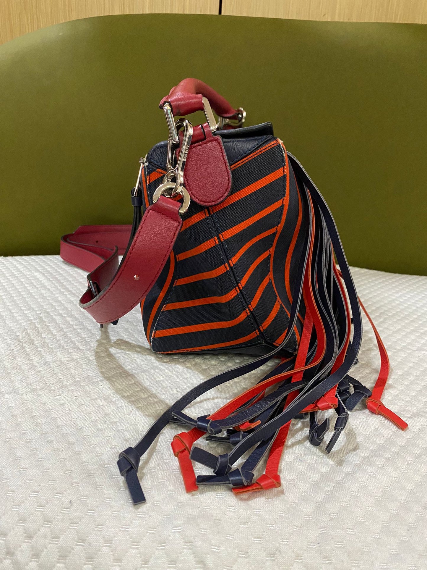 Loewe Striped Fringe Puzzle Bag Limited Edition