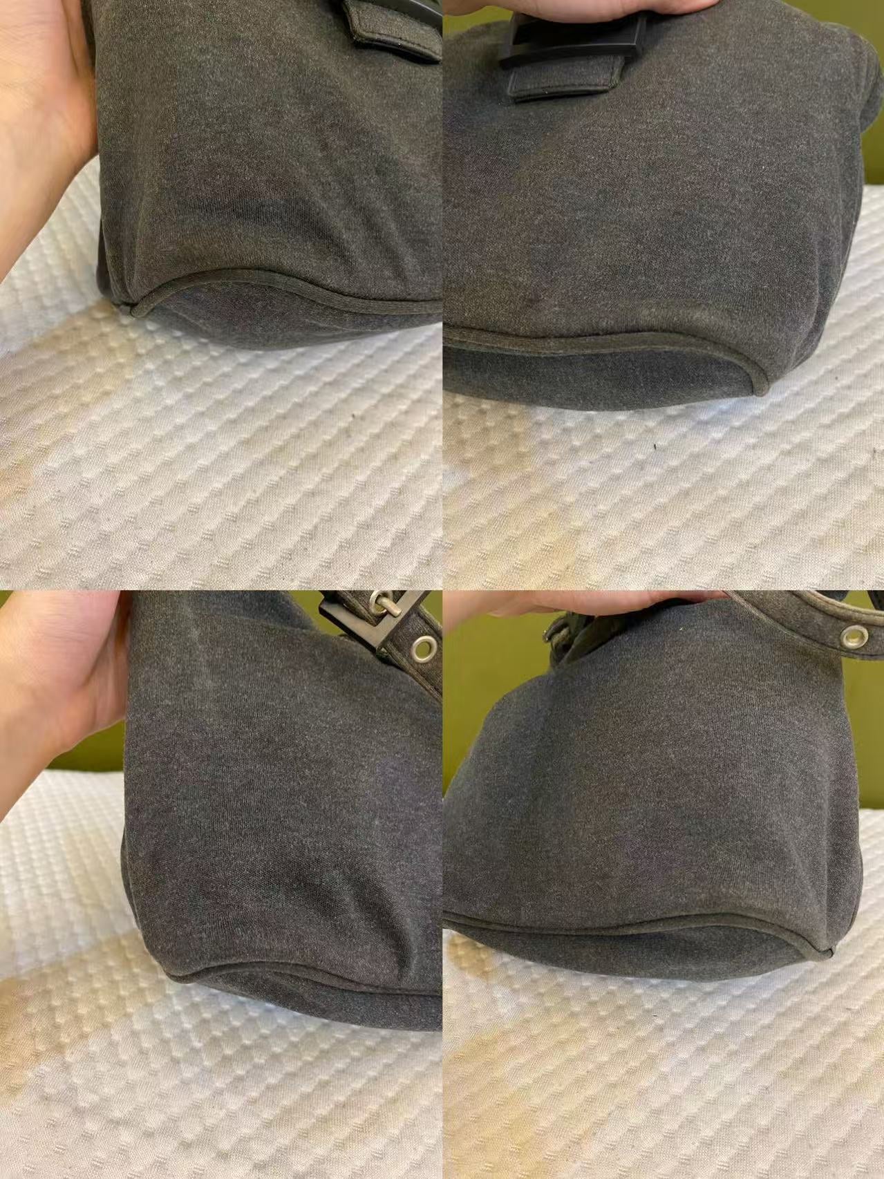 Fendi Dark Grey Cotton Baguette