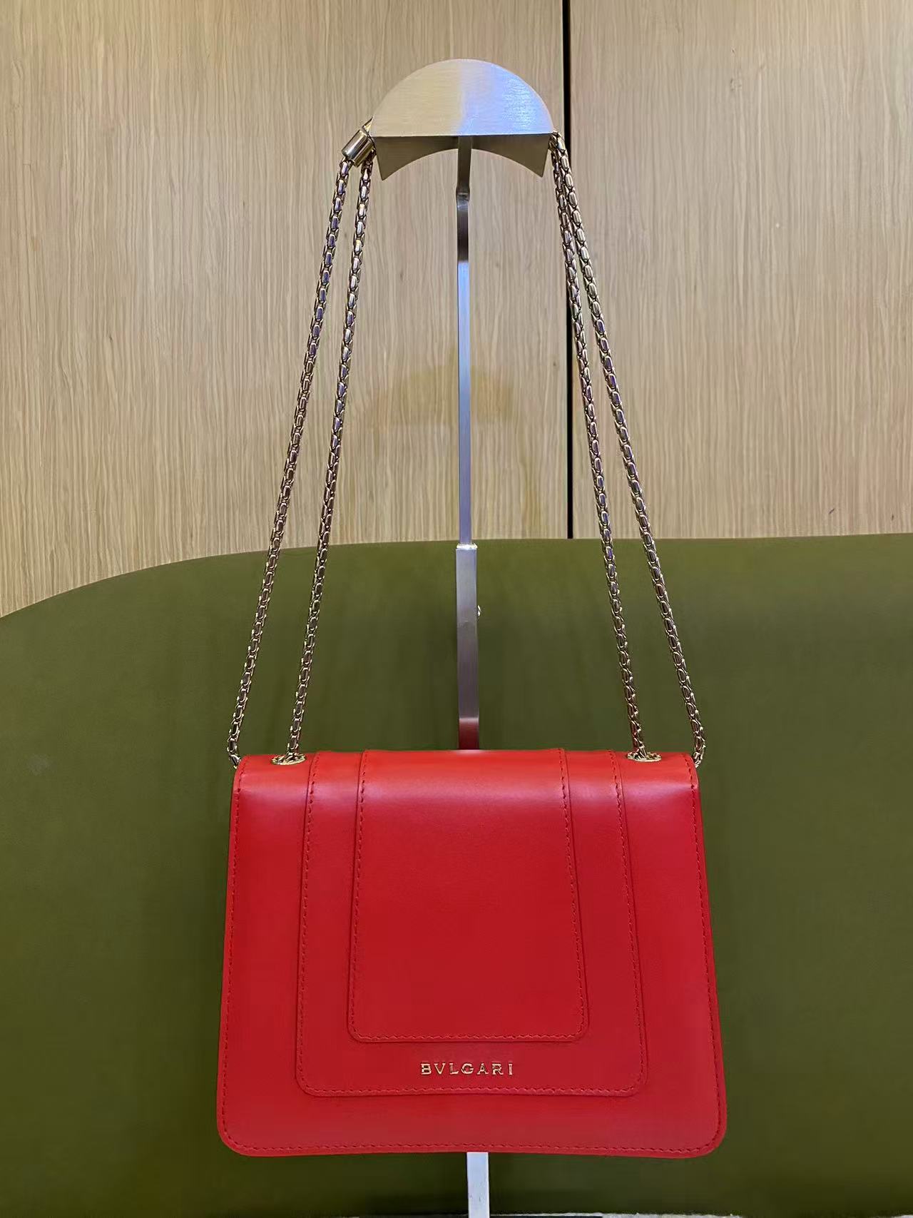 Bvlgari Serpenti Forever Small Shoulder/Crossbody Bag in red