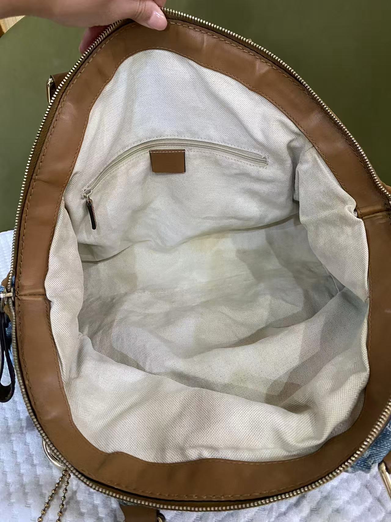 Gucci Denim GG Monogram Sukey Shoulder Tote Bag