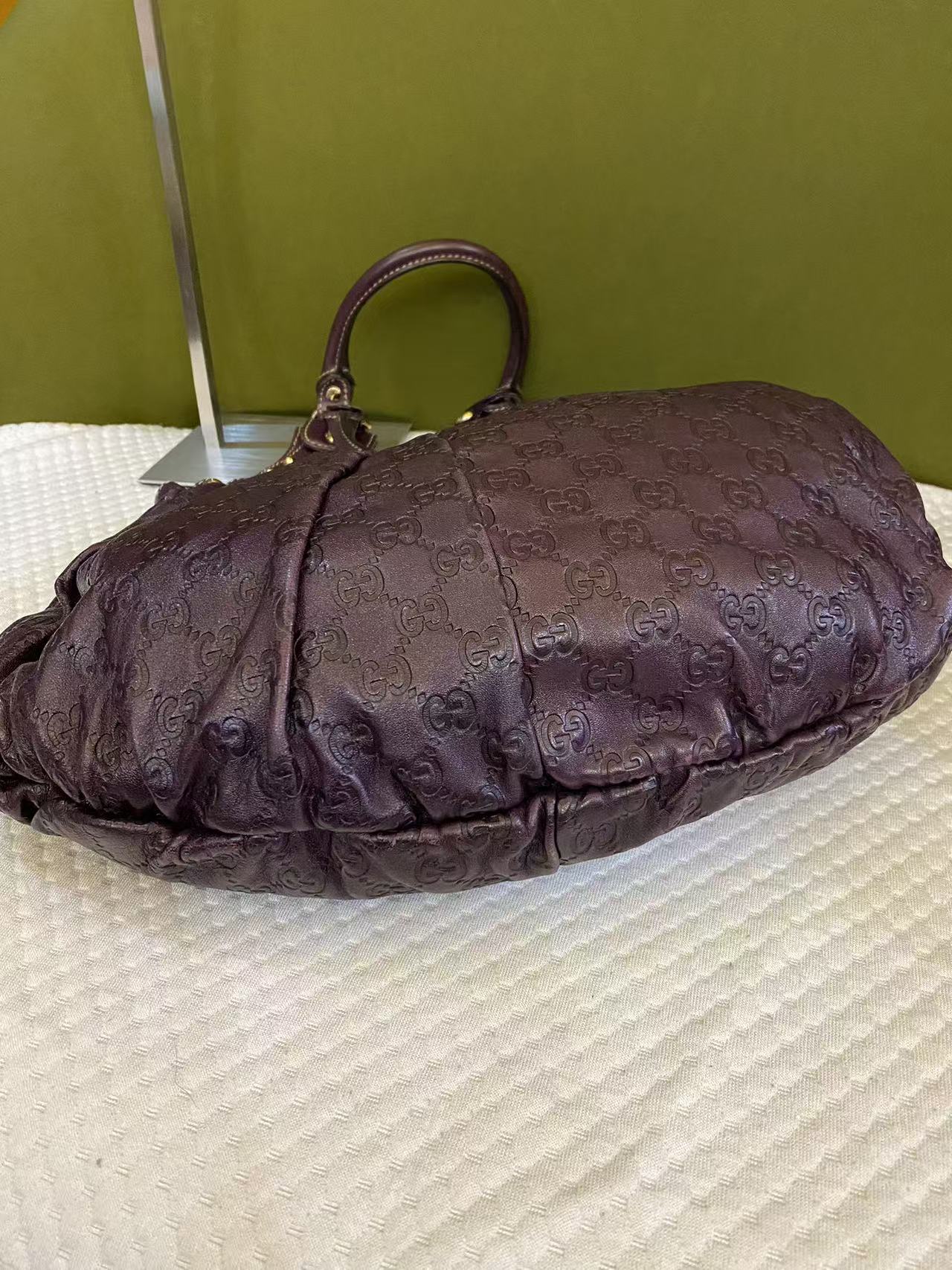Gucci Purple Guccissima Monogram Leather Studded Tote Bag
