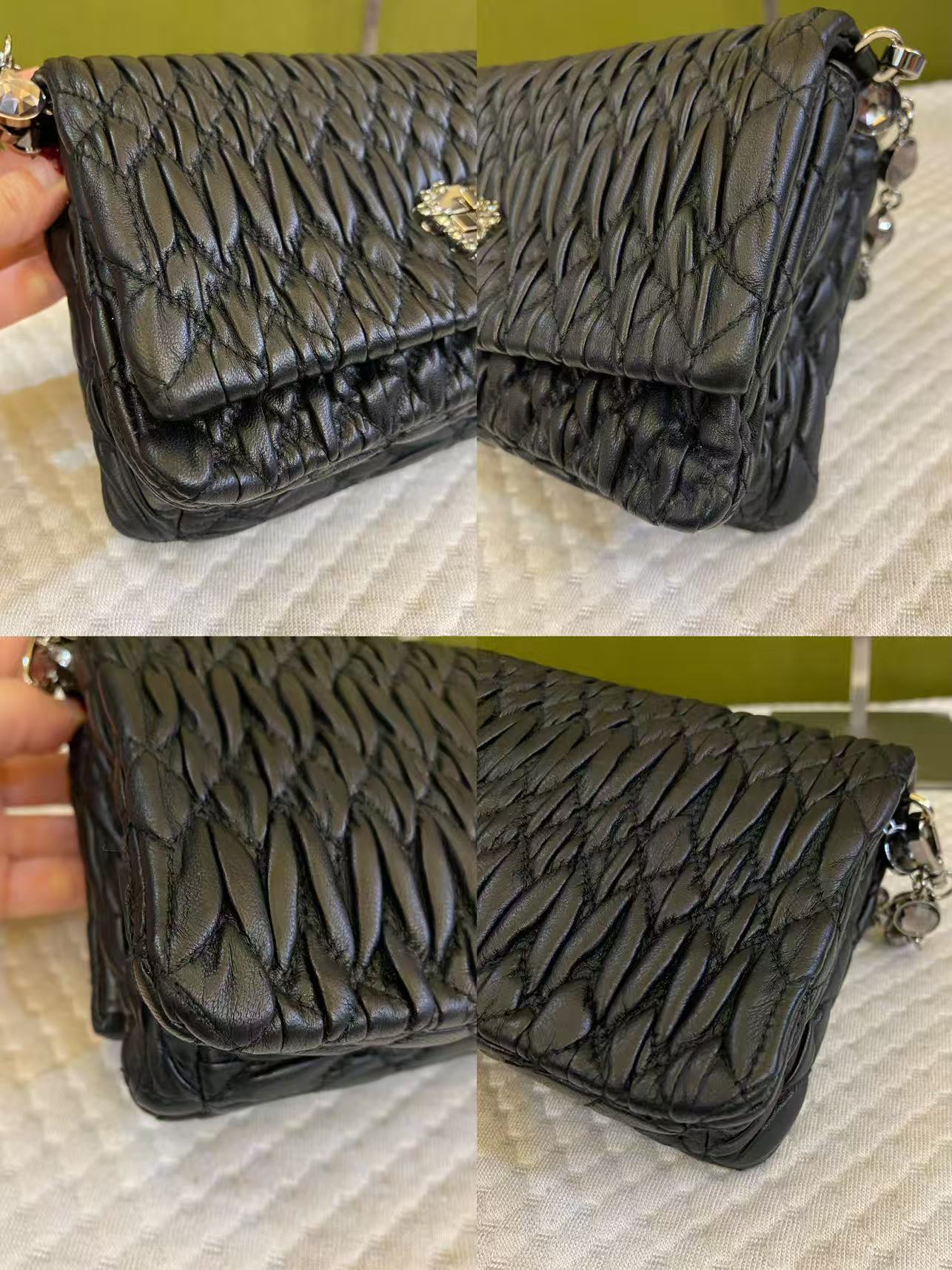 Miu Miu Matelassé Crystal Bag in Black